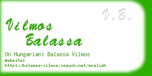vilmos balassa business card